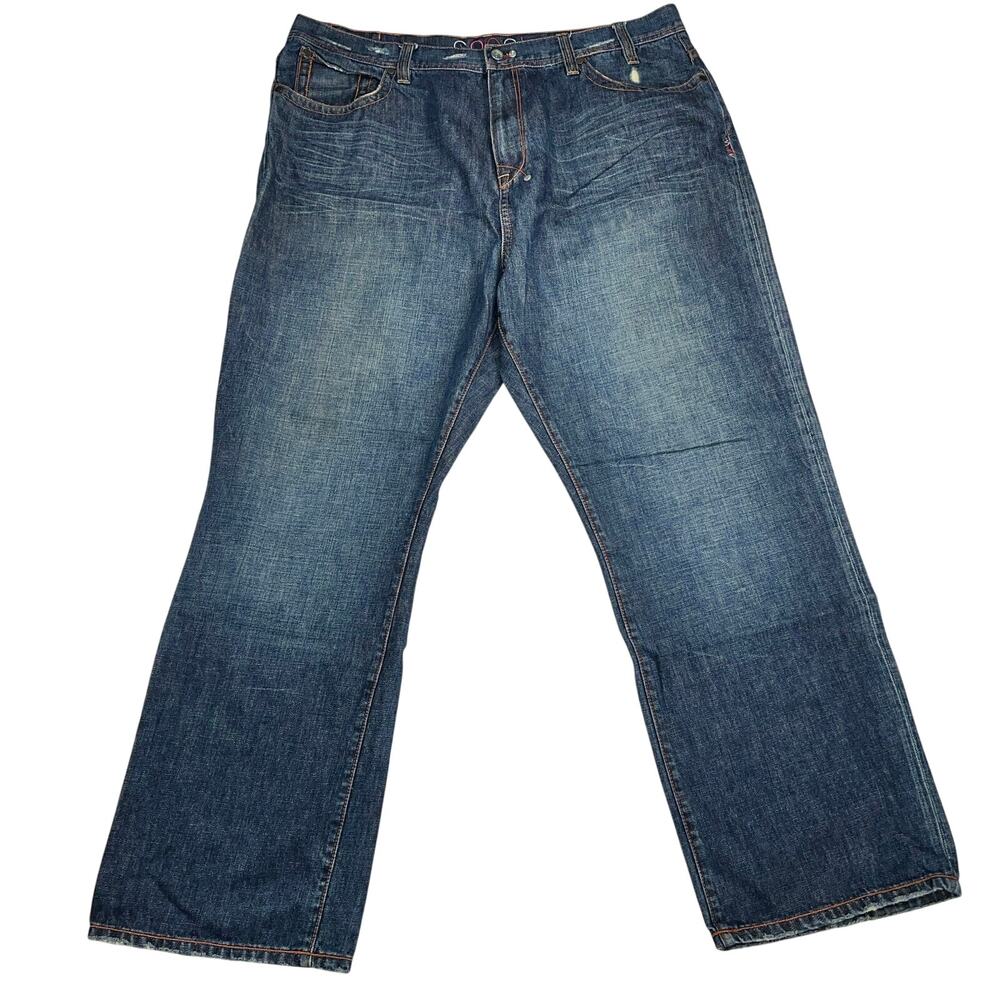 COOGI Australia Men’s Jeans Blue Embroidered Circle Pockets Y2K Baggy Hip Hop 44